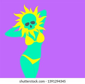 Summer. Contemporary art vector minimal project.