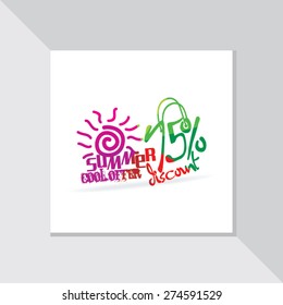summer cool offer with discount vector illustration