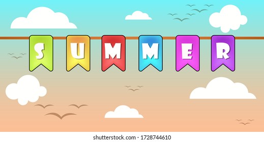 summer cool vintage background illustration