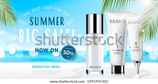 Summer Cosmetic Set Ads Products On Stock Vector (Royalty Free ...