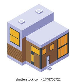 Summer cottage icon. Isometric of summer cottage vector icon for web design isolated on white background