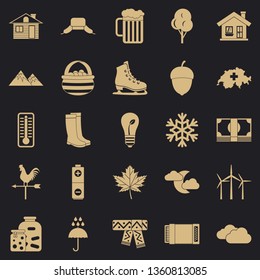 Summer cottage icons set. Simple set of 25 summer cottage vector icons for web for any design