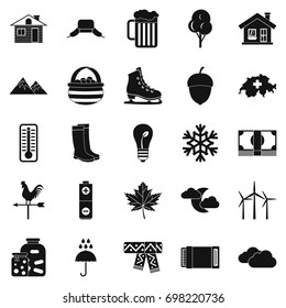 Summer cottage icons set. Simple set of 25 summer cottage vector icons for web isolated on white background
