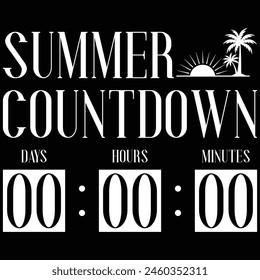 Summer Countdown Days Hours Minutes Summer Lover Gift T-shirt Design