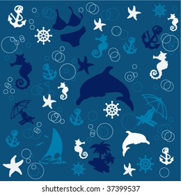 Summer cover with blue elements