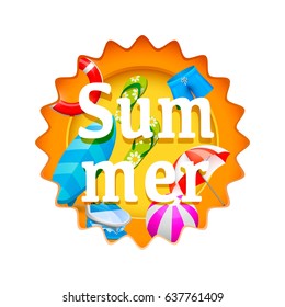 Summer cover design elements. Vector illustration background. Happiness concept.