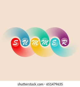 Summer creative colorful logotype. Label design template. Vector element for design