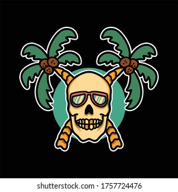 summer cross bone vector design