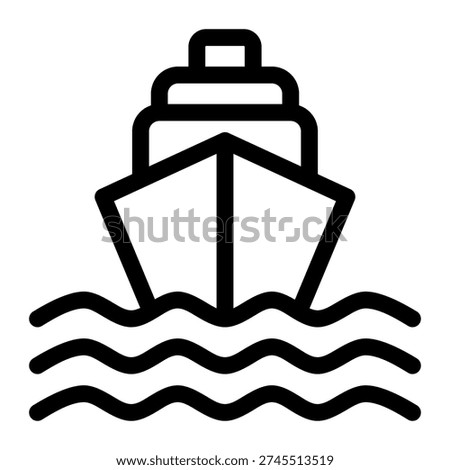 Summer cruise ship sailing on ocean waves