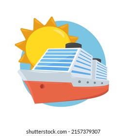 Summer Cruise Sign Emoji Icon Illustration. Travel Vacation Vector Symbol Emoticon Design Clip Art Sign Comic Style.