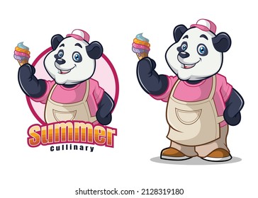 Sommerkullinar-Panda-Maskottdesign