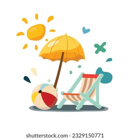 Summer cute concept design. Summer time. vector illustration