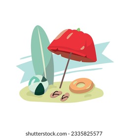 Summer cute concept design. Summer time. vector illustration
