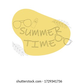 summer cute doodle glasses hand drawn set