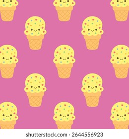 Summer cute ice cream seamles pattern  — great for children’s clothing, wrapping paper, and stationery.