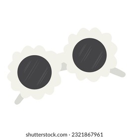 summer cute sunglasses white vector illustration