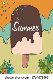 Summer. Cute vector illustration of a ice cream