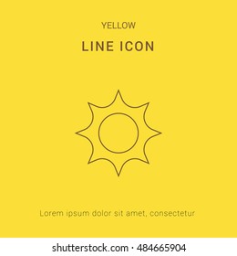Summer Cute yellow thin line icon / logo Design