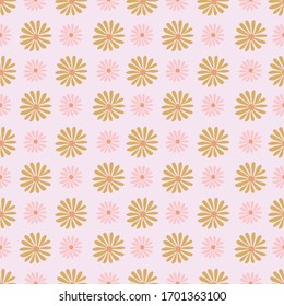 Summer daisy vector repeat pattern. Texture for fabric, wrapping, textile, wallpaper, apparel. Vector illustration