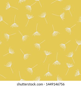 Summer Dandelions in yellow background pattern