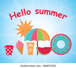 Summer day background vector.Summer poster.Summer Holidays