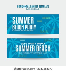 Summer Day - Beach Party Web Banner for Social Media Horizontal Poster, banner, space area and background