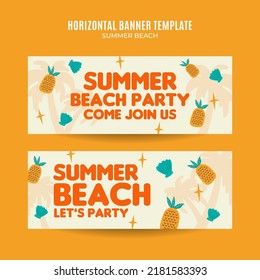 Summer Day - Beach Party Web Banner for Social Media Horizontal Poster, banner, space area and background