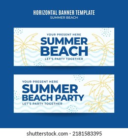 Summer Day - Beach Party Web Banner for Social Media Horizontal Poster, banner, space area and background