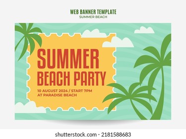 Sommertag - Beach Party Web Banner für Social Media Poster, Banner, Raum und Hintergrund