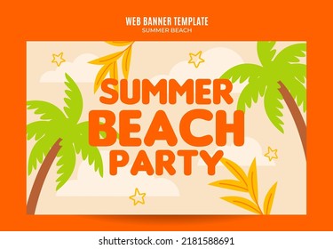 Sommertag - Beach Party Web Banner für Social Media Poster, Banner, Raum und Hintergrund