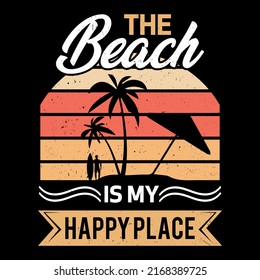 Summer day and beach typography vector t-shirt design, illustration, graphic element