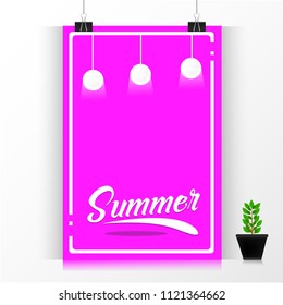 Summer day Brochure Template Creative Design pink background