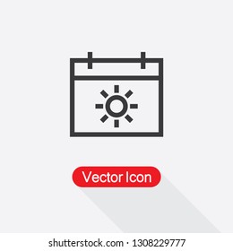 Summer Day Calendar Icon Vector Illustration Eps10