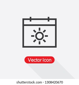 Summer Day Calendar Icon Vector Illustration Eps10