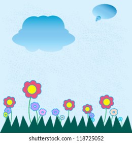 Summer day landscape Vector