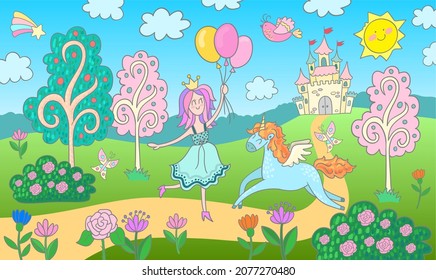 summer day in magic land vector