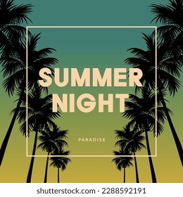Sommertagspalme und Sonnenuntergang - Design