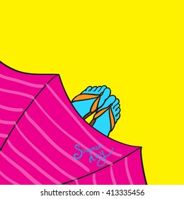 summer day. relax on the beach. vector illustration