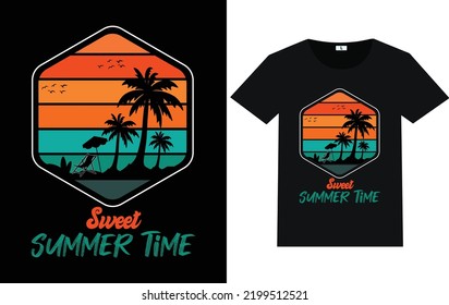 Summer Day Typography and Graphic T shirt design