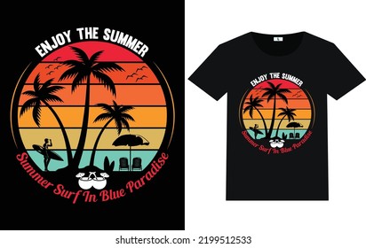 Summer Day Typography and Graphic T shirt design