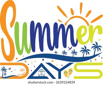 summer day vector t-shirt design