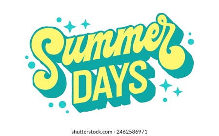 Summer days, cheerful and breezy script lettering reminiscent of lazy summer afternoons. Its relaxed typography design in soft colors makes it suitable for greeting cards, stationery, home decor items