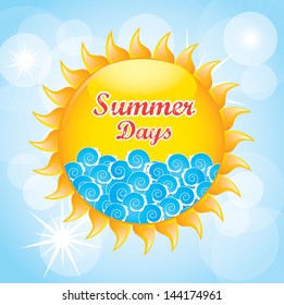 summer days design over sky background vector illustration