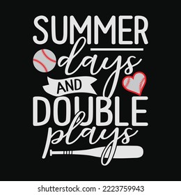 Summer Days and Double Plays Baseball Svg craft cricut cut files