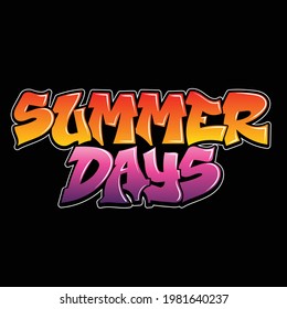 Diseño de tipografía de estilo graffiti de verano