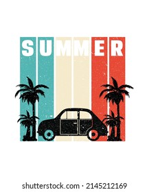 summer days vintage t-shirt design