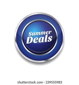 Summer Deals Blue Vector Icon Button