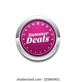 Summer Deals Pink Vector Button Icon