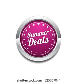 Summer Deals Pink Vector Button Icon