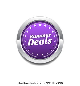 Summer Deals Purple Vector Icon Button